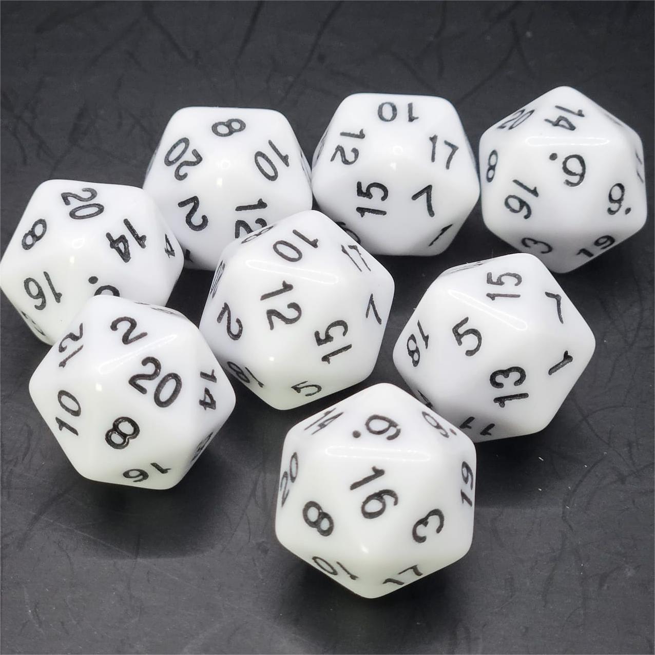 Pack of White 20mm D20 Dice