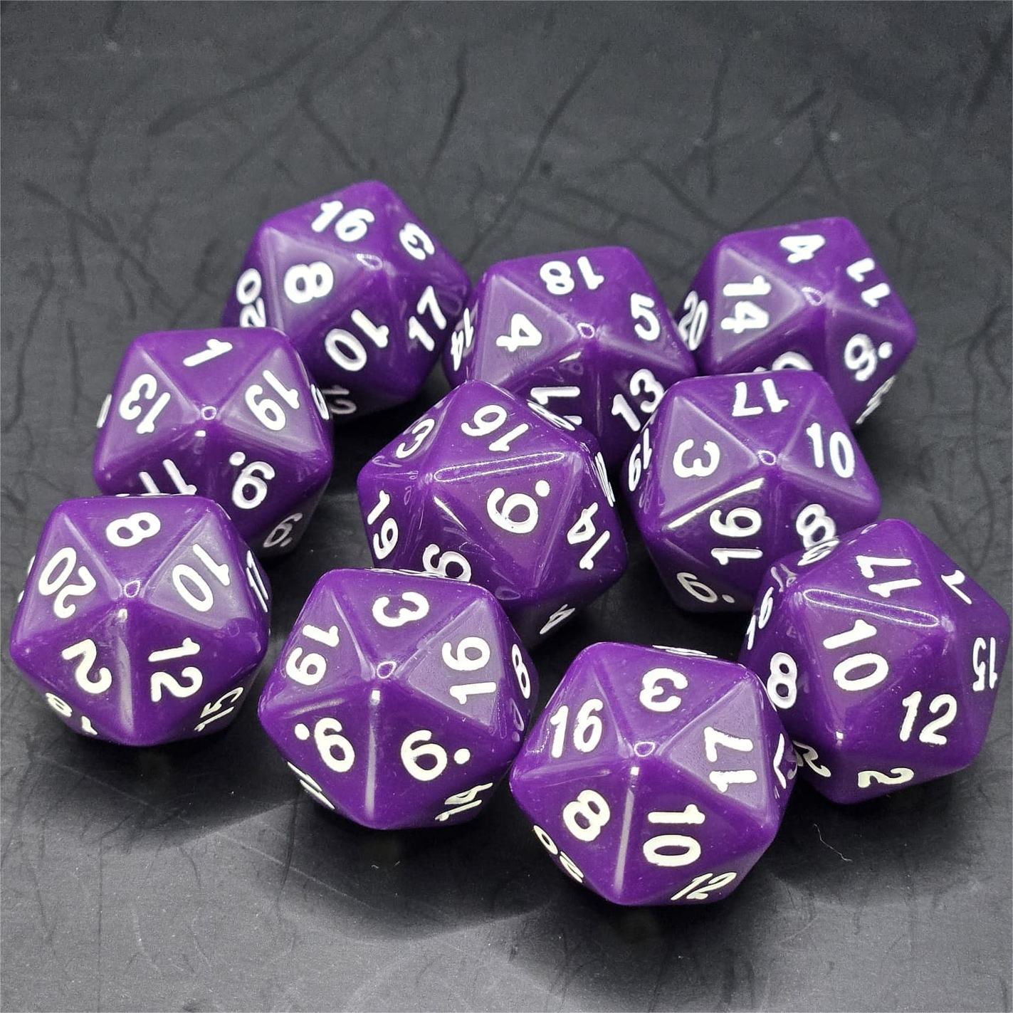 Pack of Purple 20mm D20 Dice