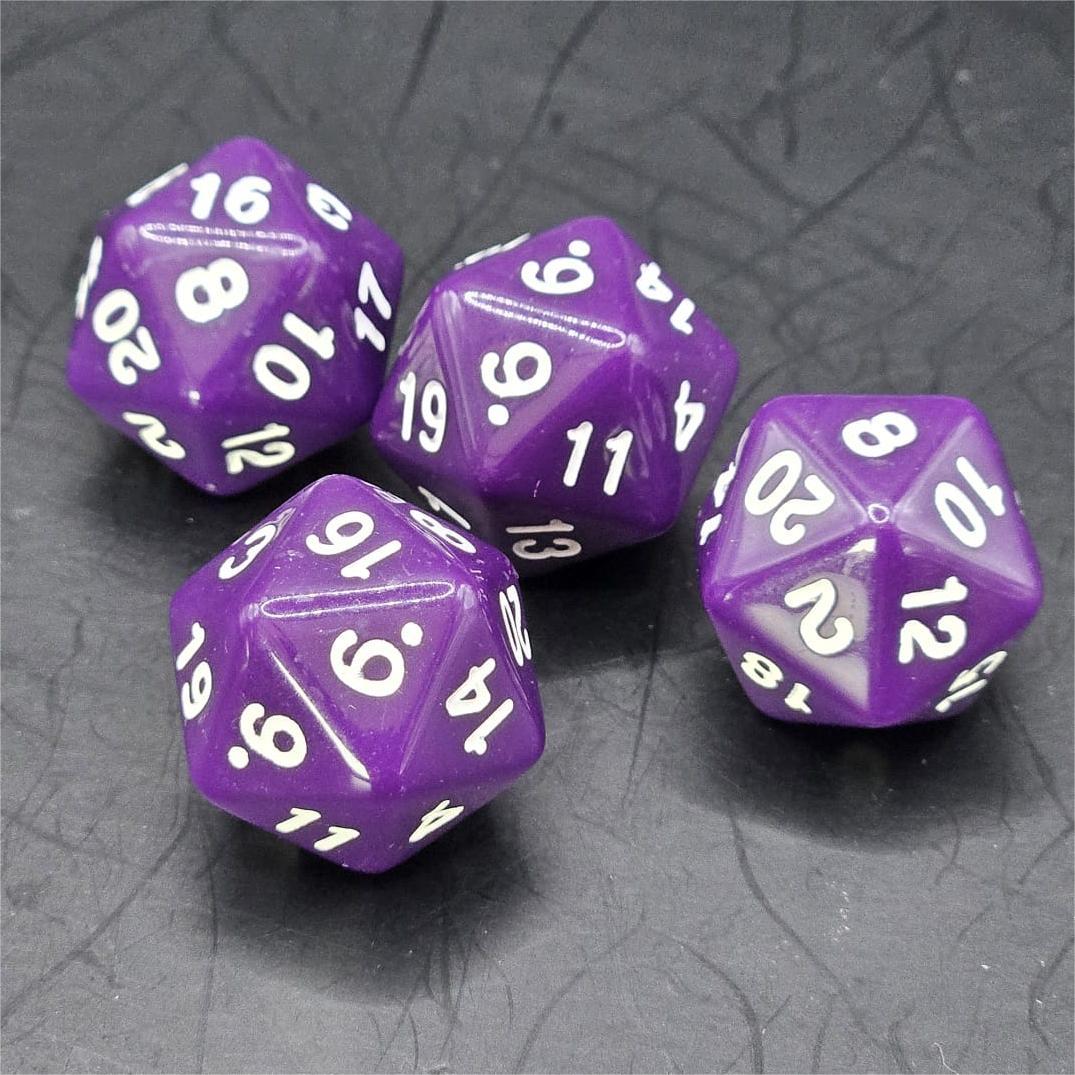 Pack of Purple 20mm D20 Dice