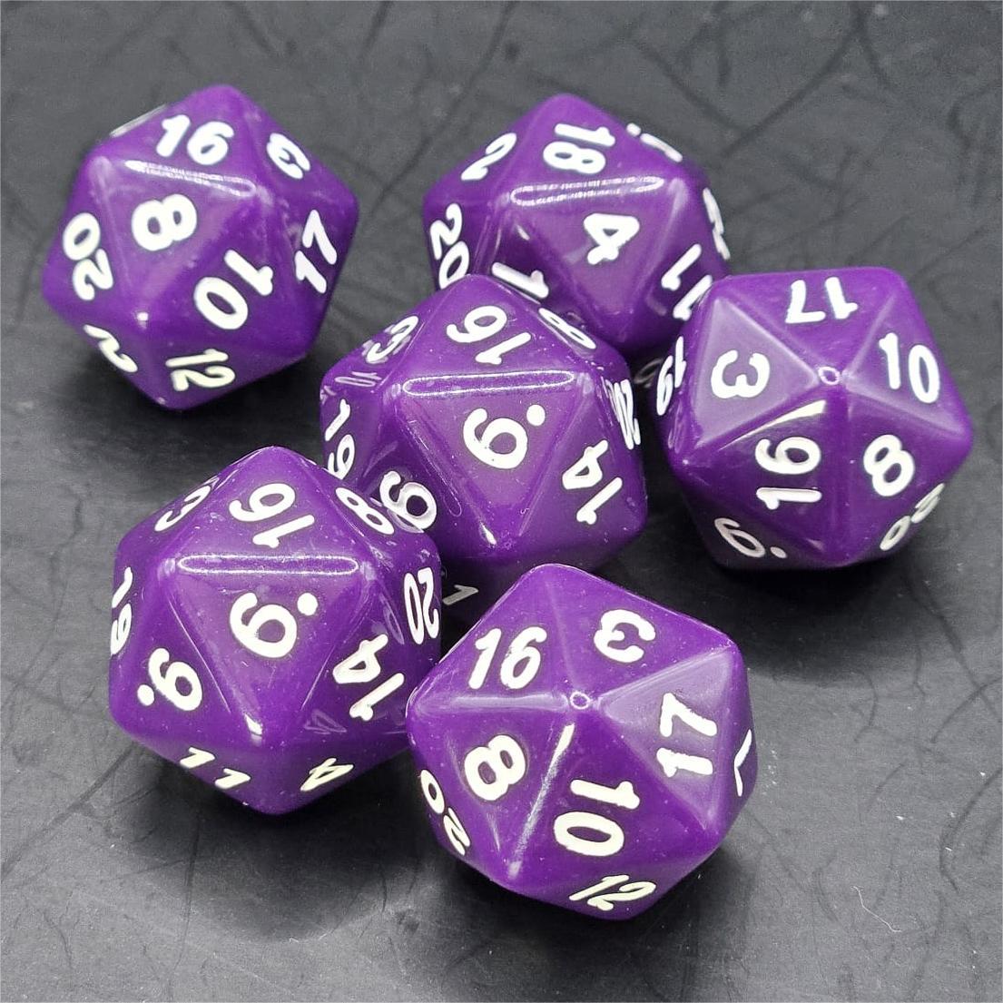 Pack of Purple 20mm D20 Dice