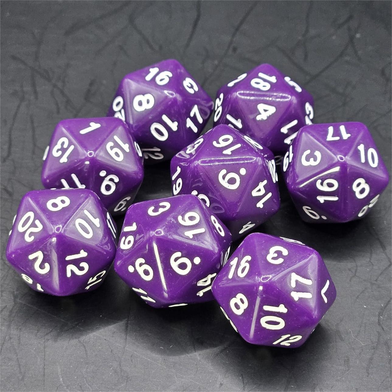 Pack of Purple 20mm D20 Dice