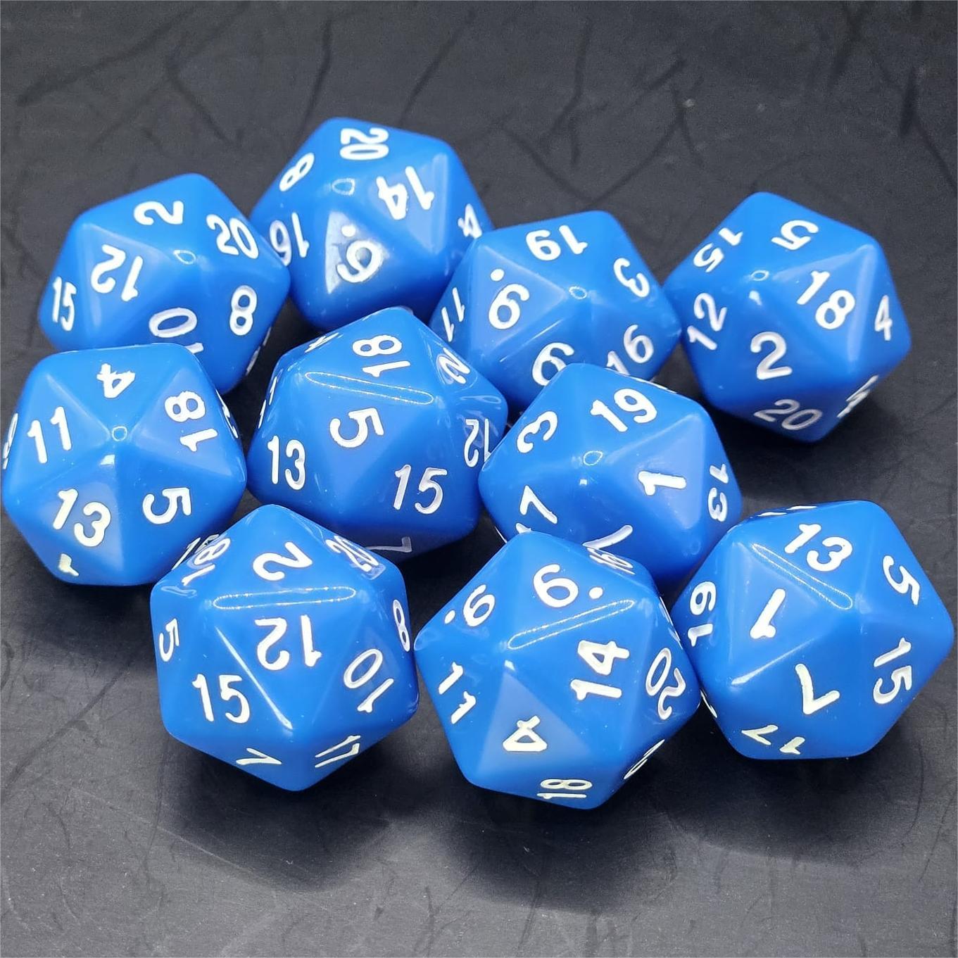 Pack of Blue 20mm D20 Dice