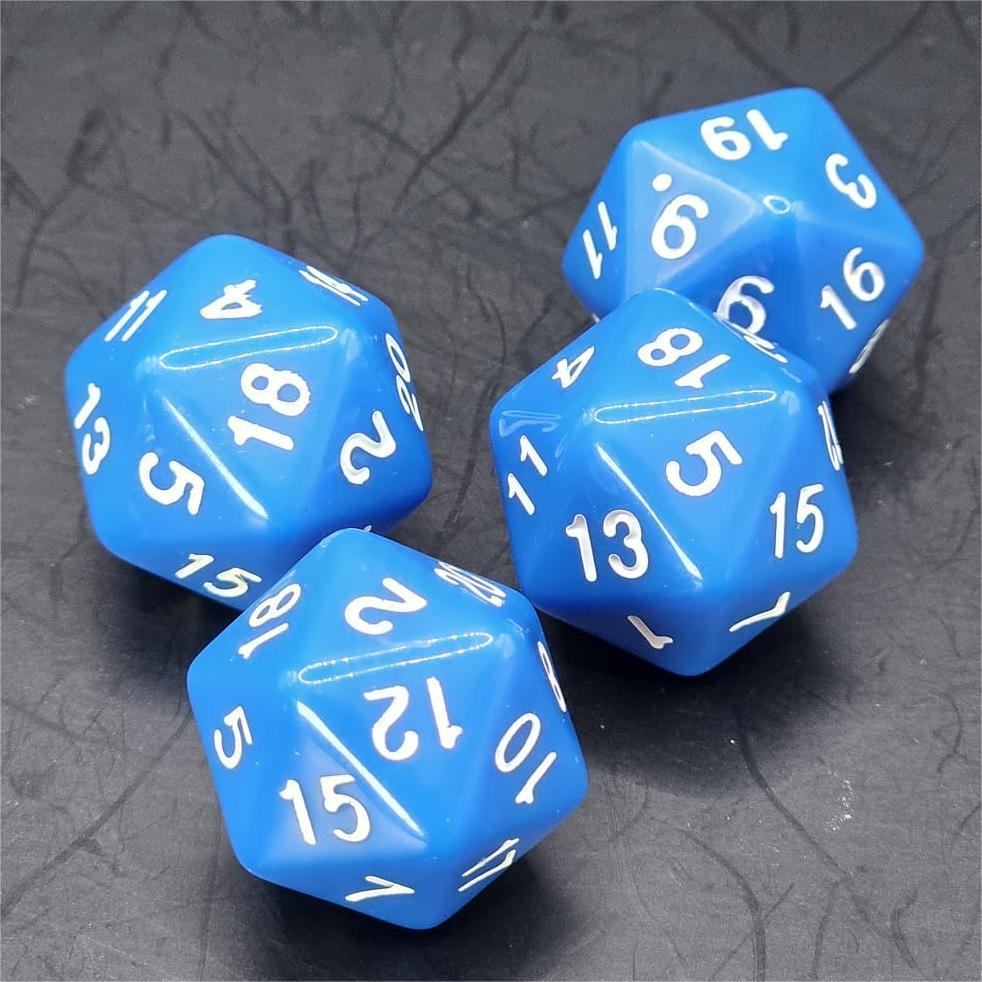 Pack of Blue 20mm D20 Dice