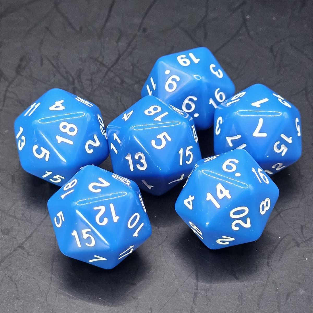 Pack of Blue 20mm D20 Dice