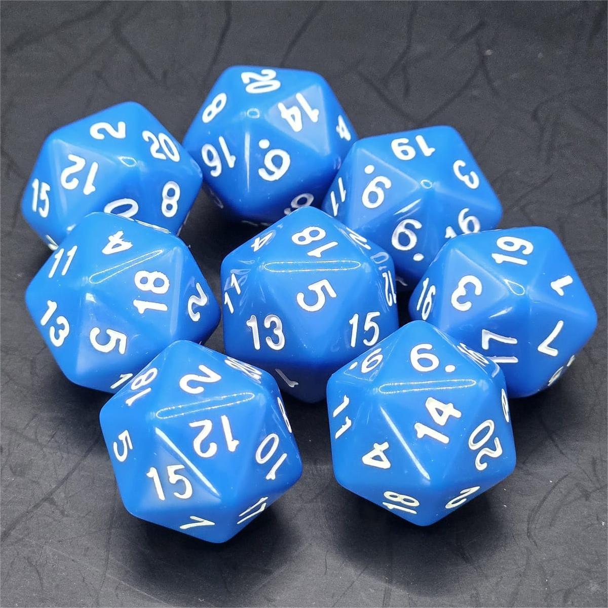 Pack of Blue 20mm D20 Dice