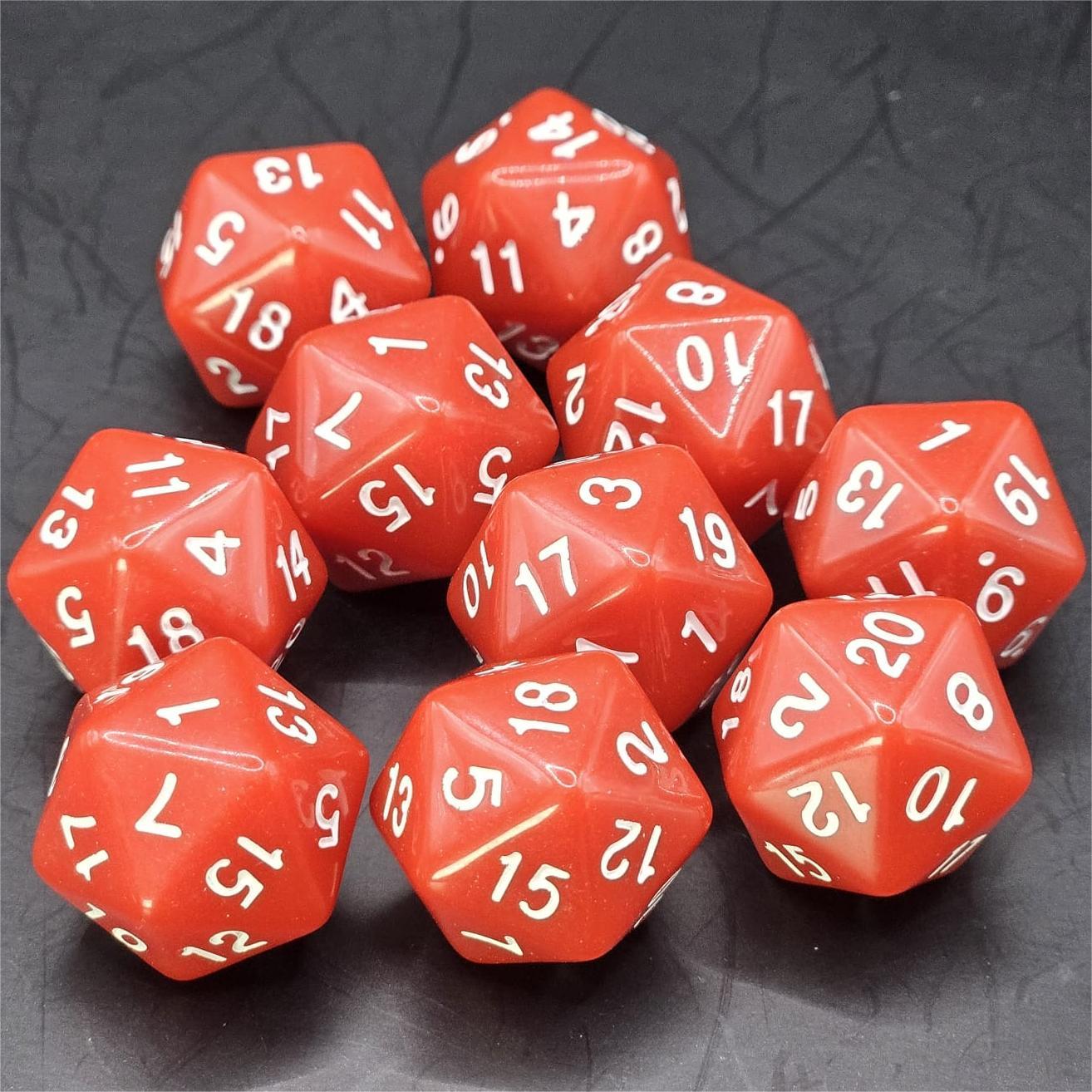 Pack of Red 20mm D20 Dice