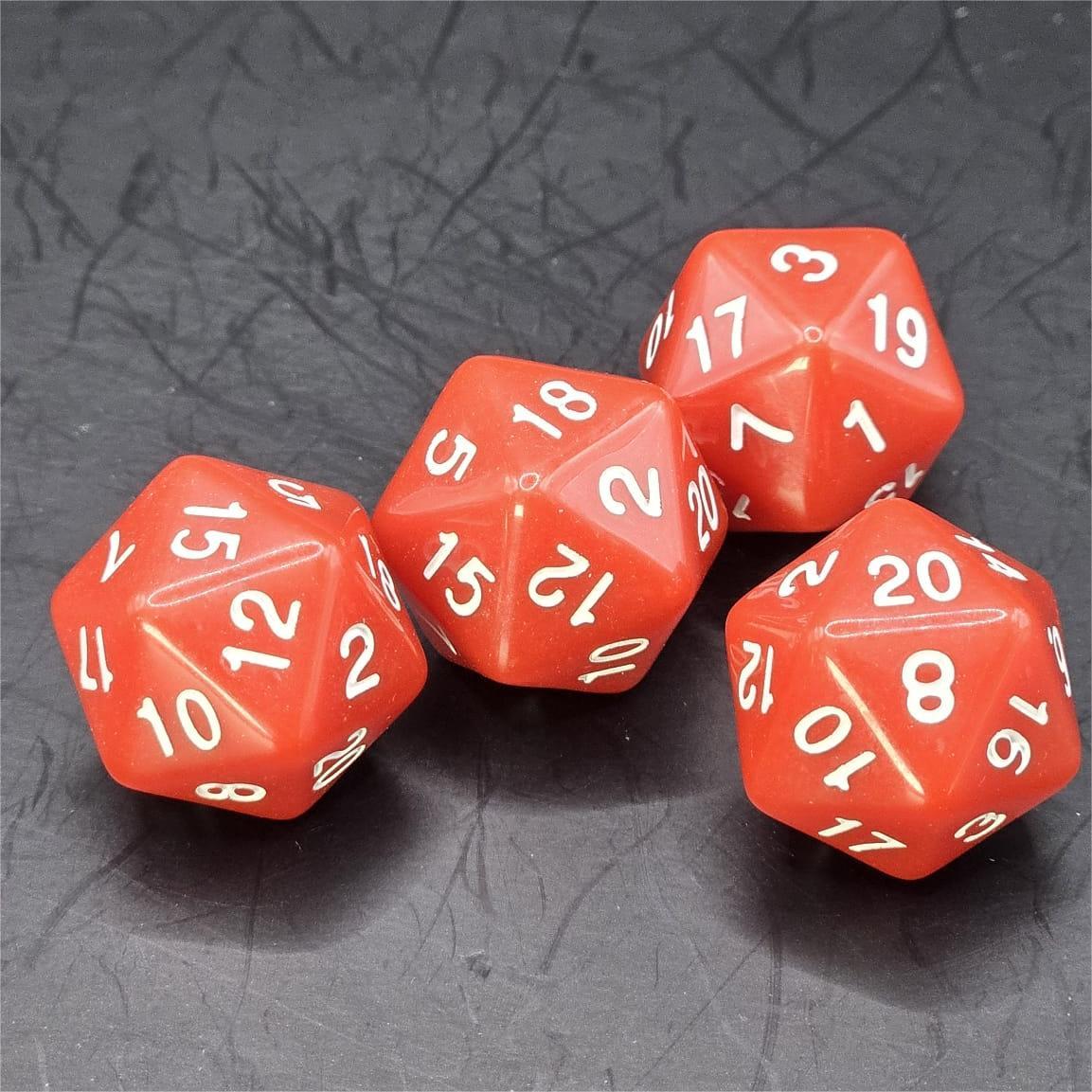 Pack of Red 20mm D20 Dice