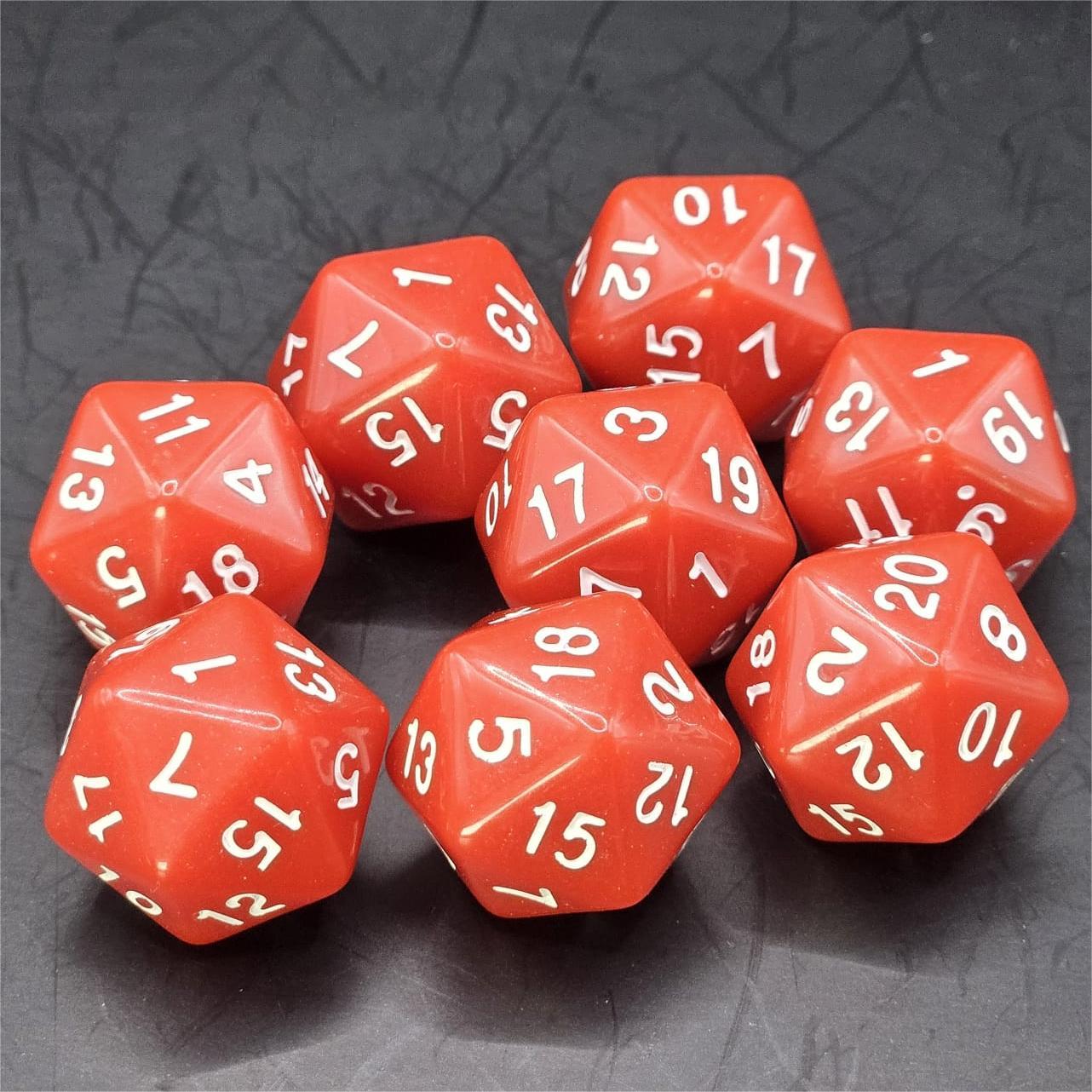 Pack of Red 20mm D20 Dice
