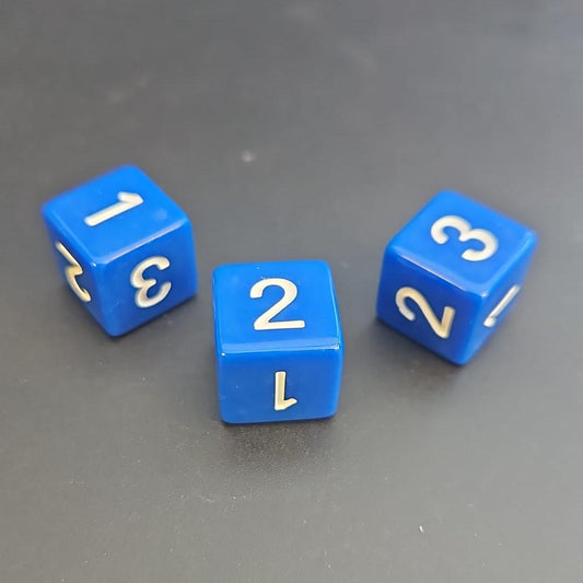 Pack of 16mm Blue Straight Edge D3 Dice