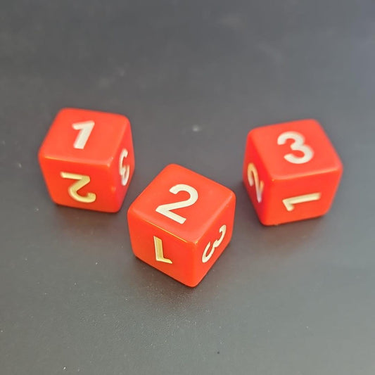 Pack of 16mm Red Straight Edge D3 Dice