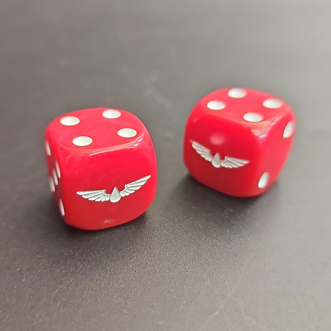 Pack of 16mm Blood and Angels Wings Rounded Edge Dice