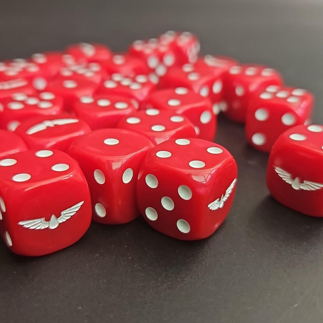 Pack of 16mm Blood and Angels Wings Rounded Edge Dice