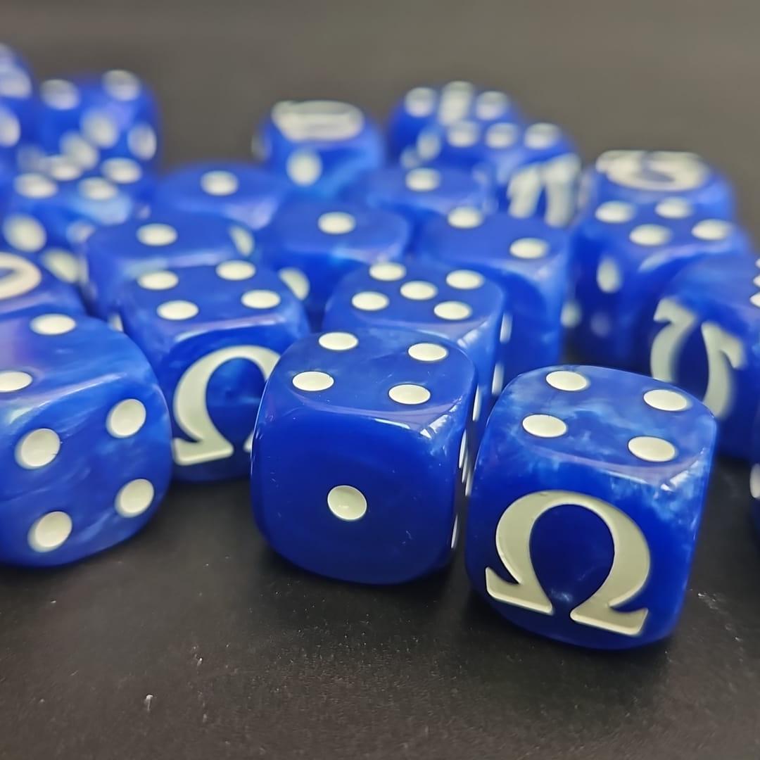 Pack of 16mm Ultra Marine Blue Colour Rounded Edge Dice