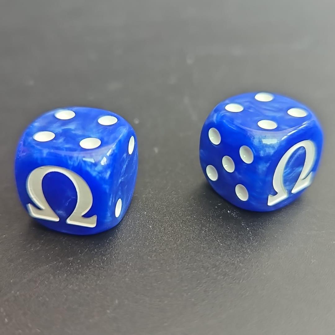 Pack of 16mm Ultra Marine Blue Colour Rounded Edge Dice