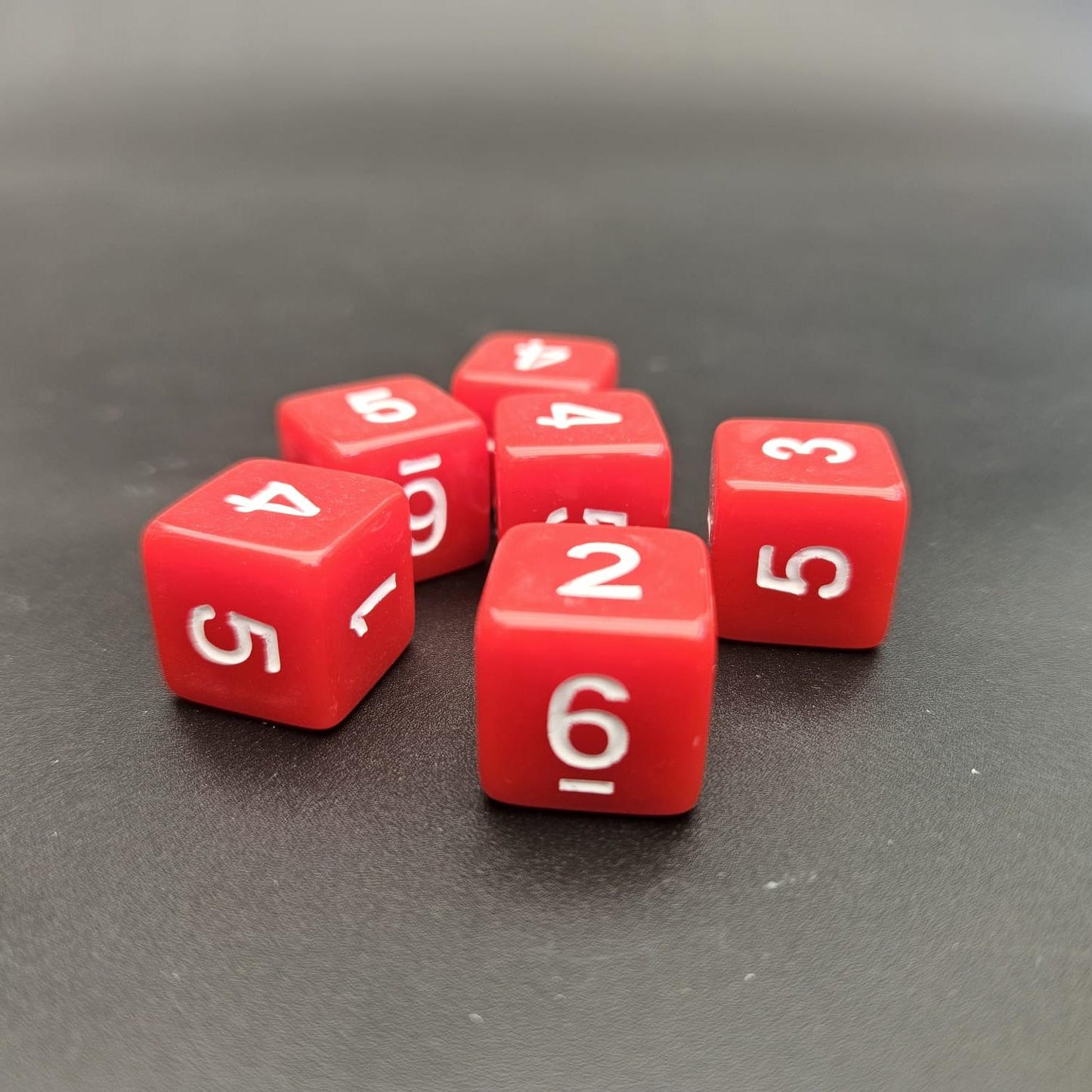 16mm Numbered Sharp Edge / Square Edge D6 Dice Red