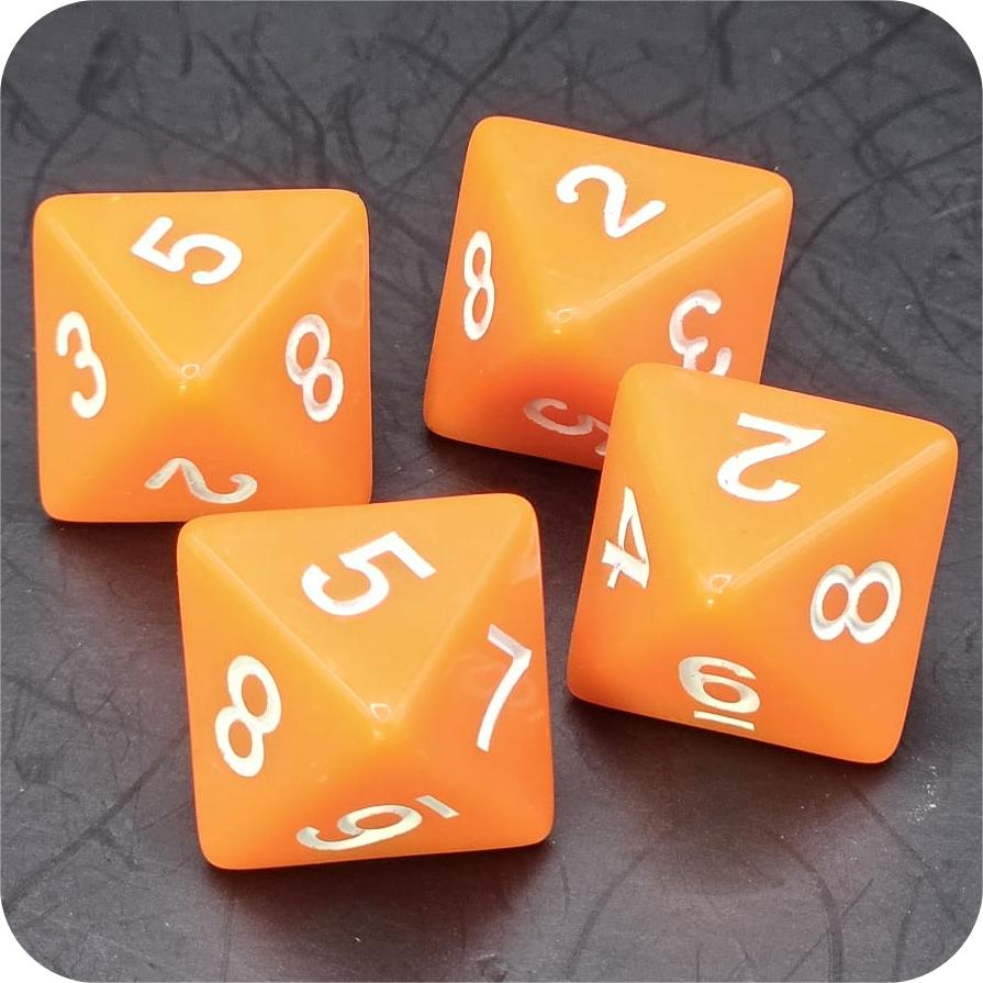 Pack of Orange 20mm D8 Dice