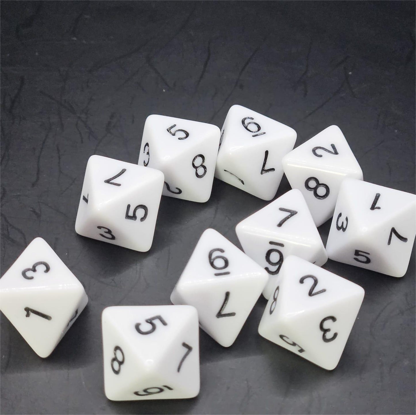 Pack of White 20mm D8 Dice