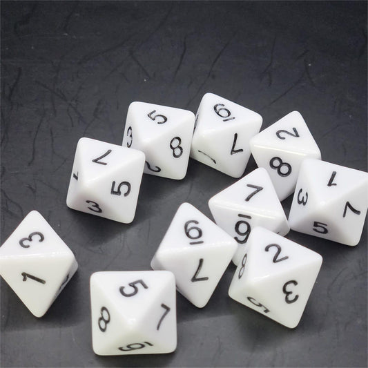 Pack of White 20mm D8 Dice