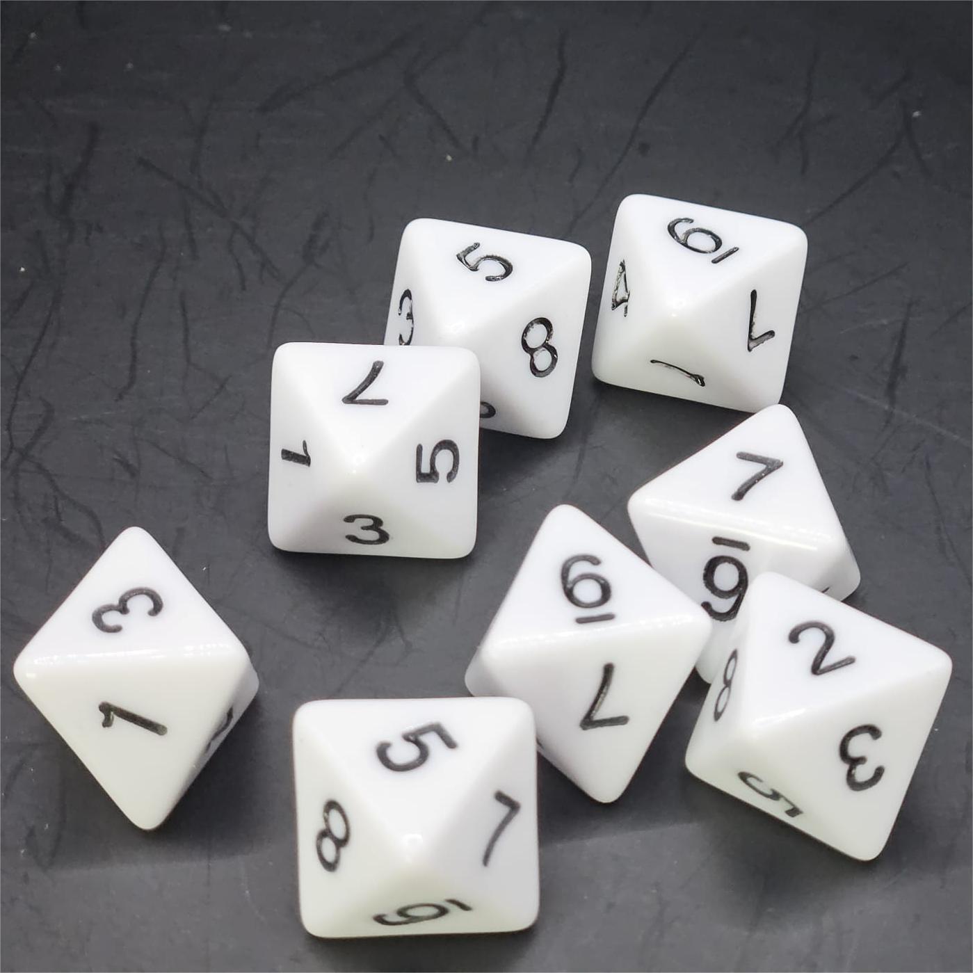 Pack of White 20mm D8 Dice