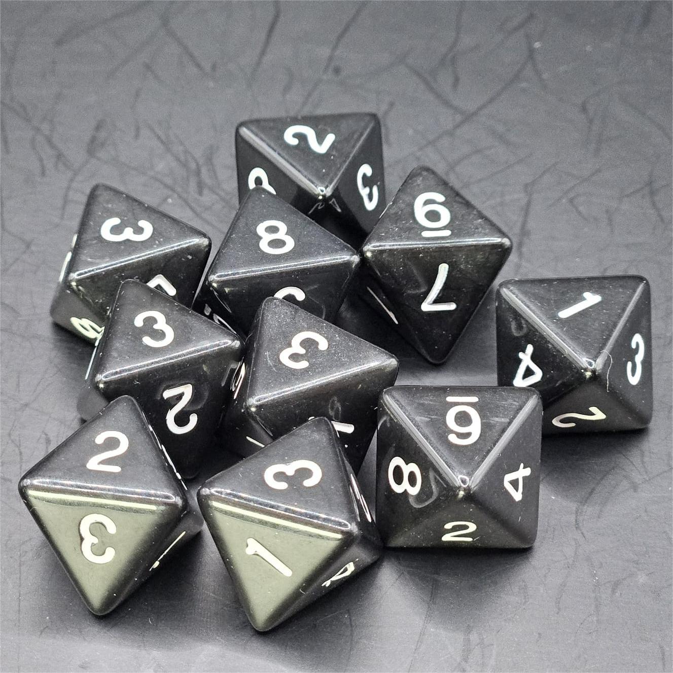 Pack of Black 20mm D8 Dice