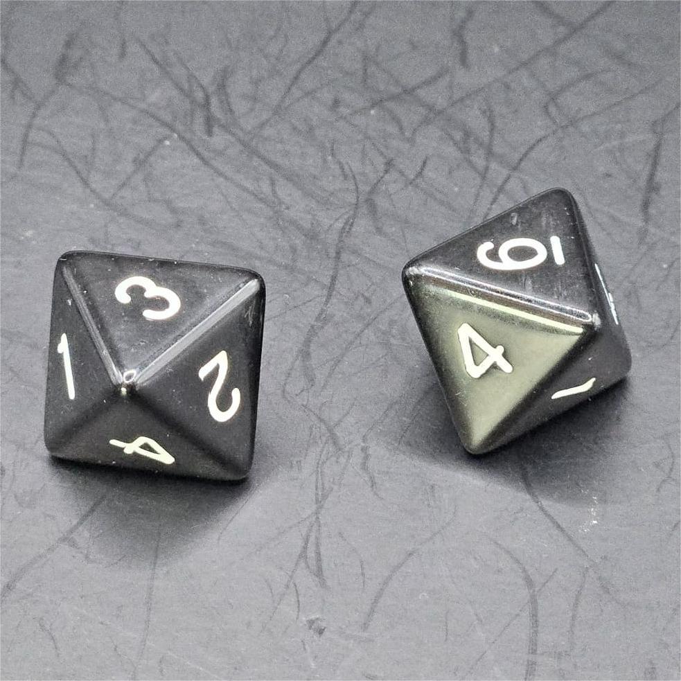 Pack of Black 20mm D8 Dice