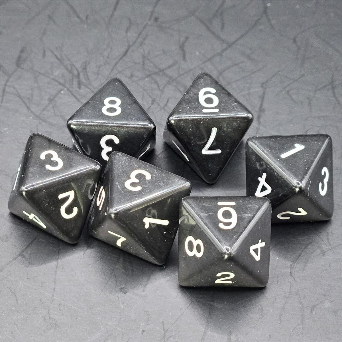 Pack of Black 20mm D8 Dice