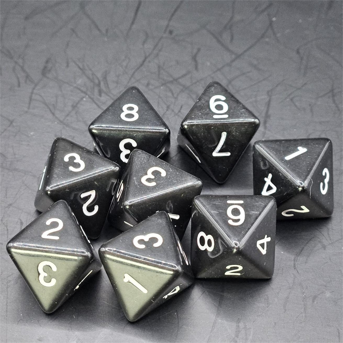 Pack of Black 20mm D8 Dice