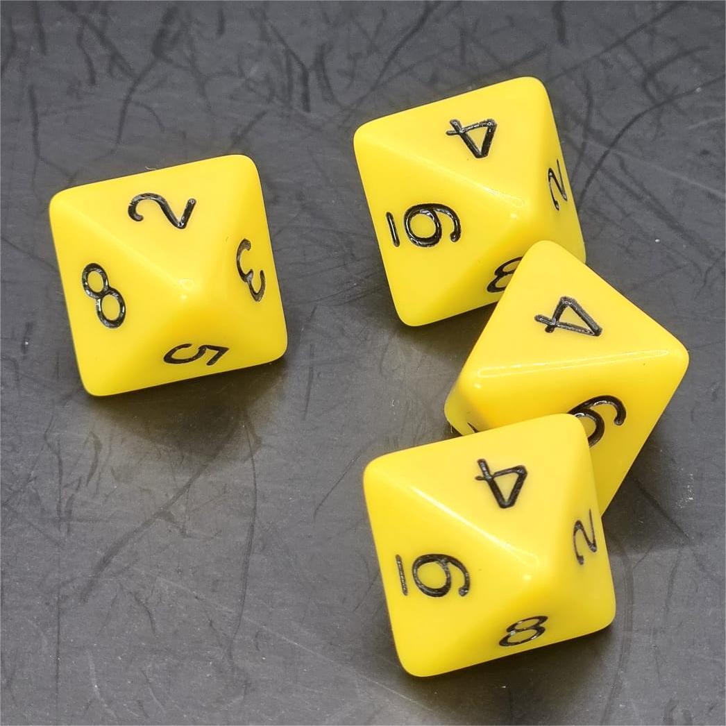 Pack of Yellow 20mm D8 Dice