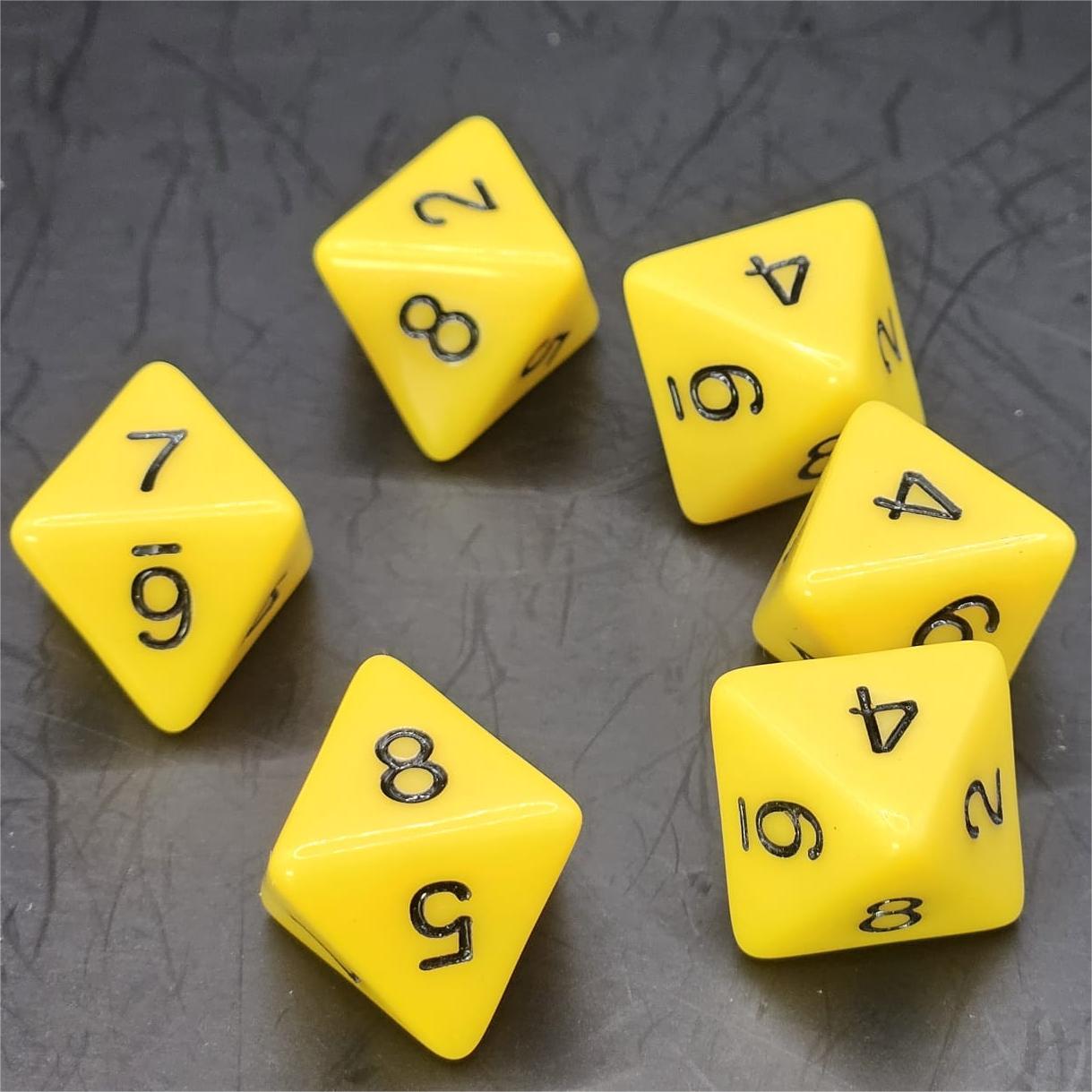 Pack of Yellow 20mm D8 Dice