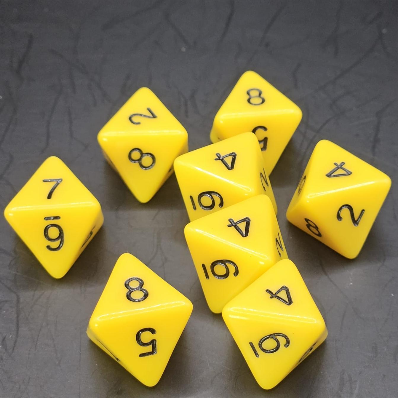 Pack of Yellow 20mm D8 Dice