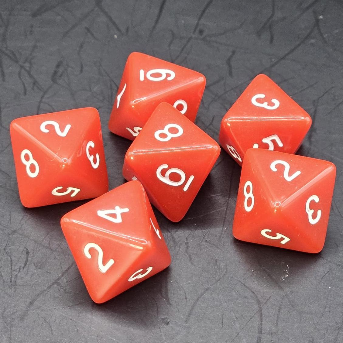 Pack of Red 20mm D8 Dice