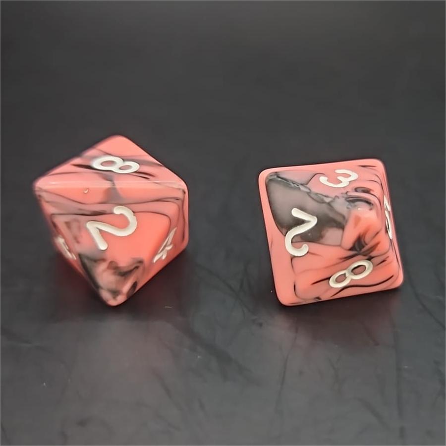 Pack of Pink and Black 20mm D8 Dice