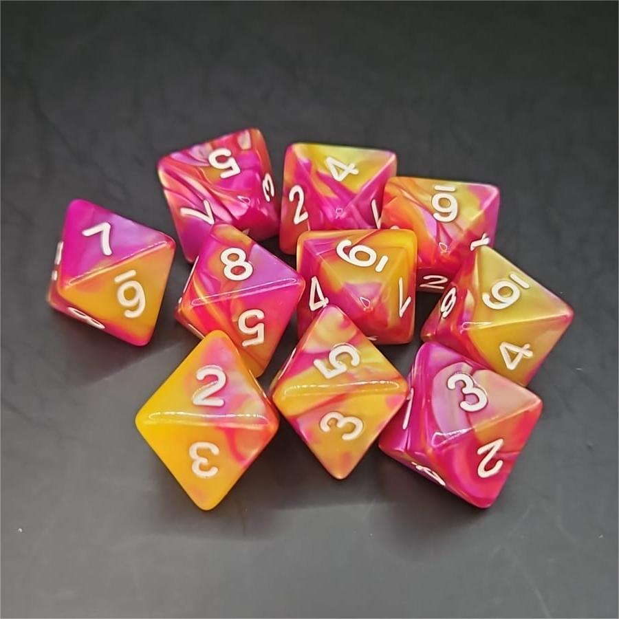 Gold and Red D8 20mm Acrylic Dice