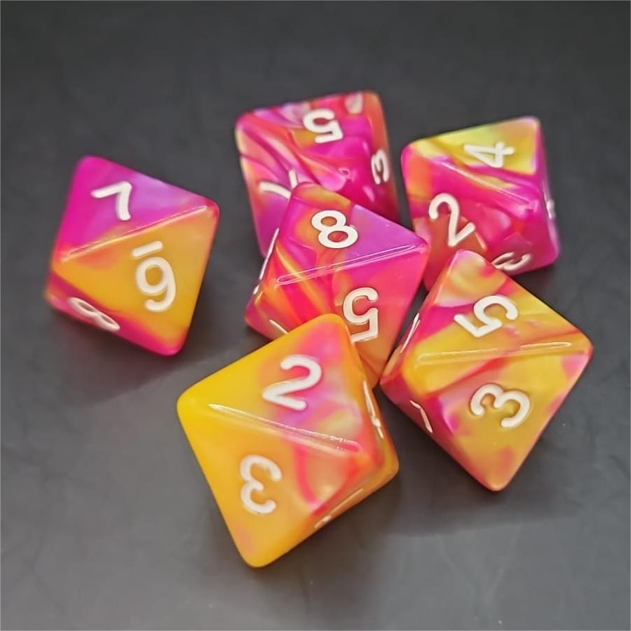 Gold and Red D8 20mm Acrylic Dice