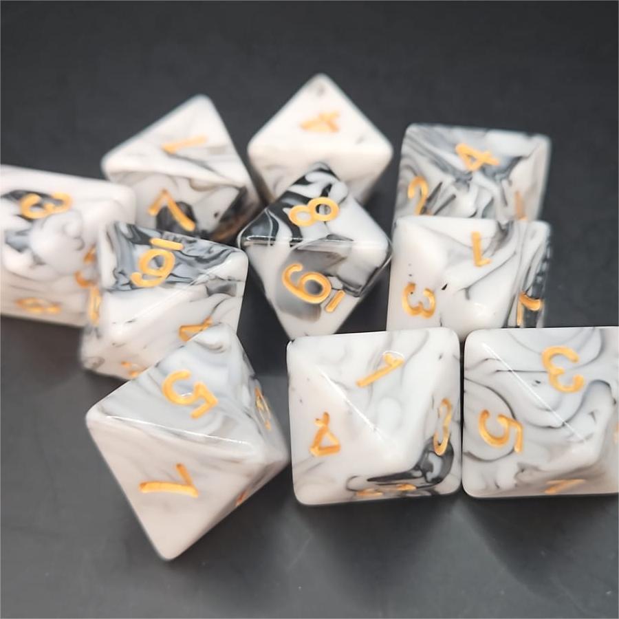 White and Black D8 20mm Acrylic Dice