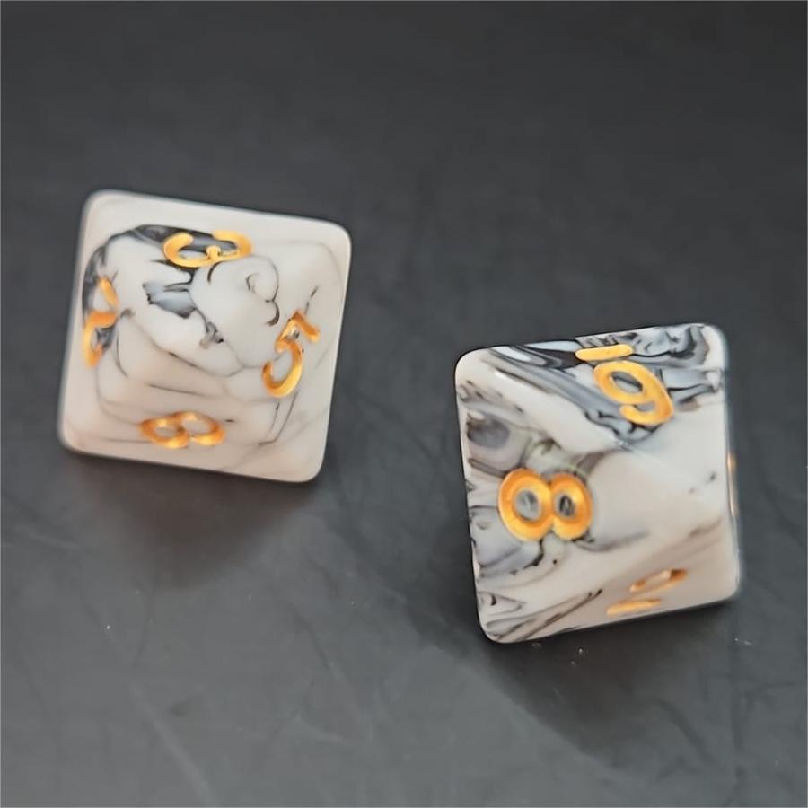White and Black D8 20mm Acrylic Dice