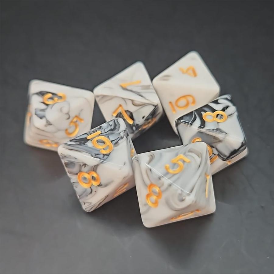 White and Black D8 20mm Acrylic Dice