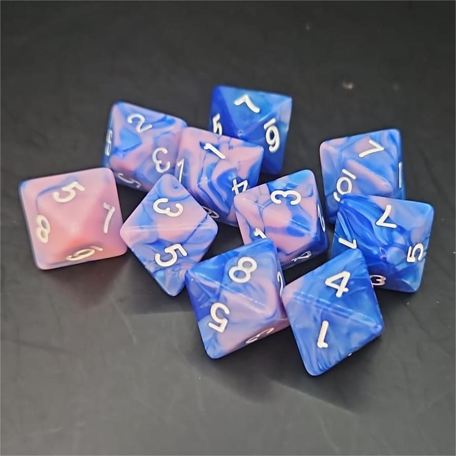 Blue and Pink D8 20mm Acrylic Dice