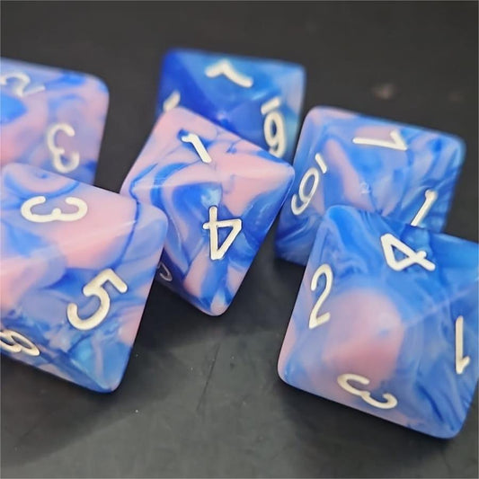 Blue and Pink D8 20mm Acrylic Dice