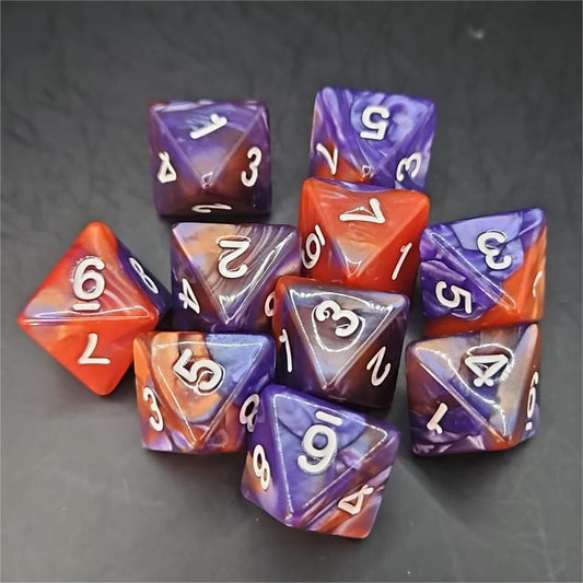 Red and Purple D8 20mm Acrylic Dice