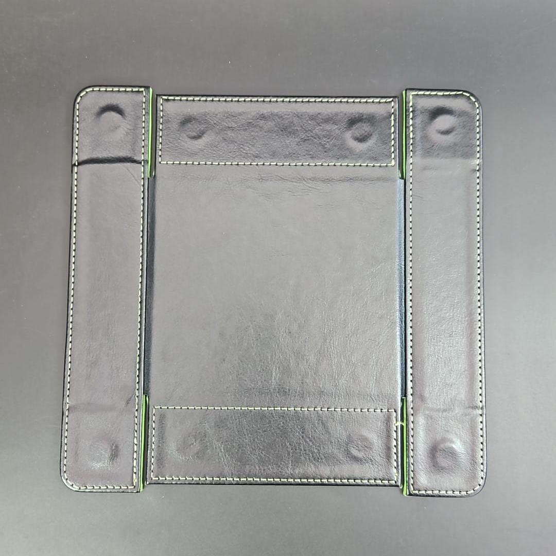 Gobbo Green Square Magnetic DiceTray with PU Leather backing