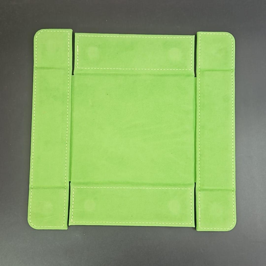 Gobbo Green Square Magnetic DiceTray with PU Leather backing