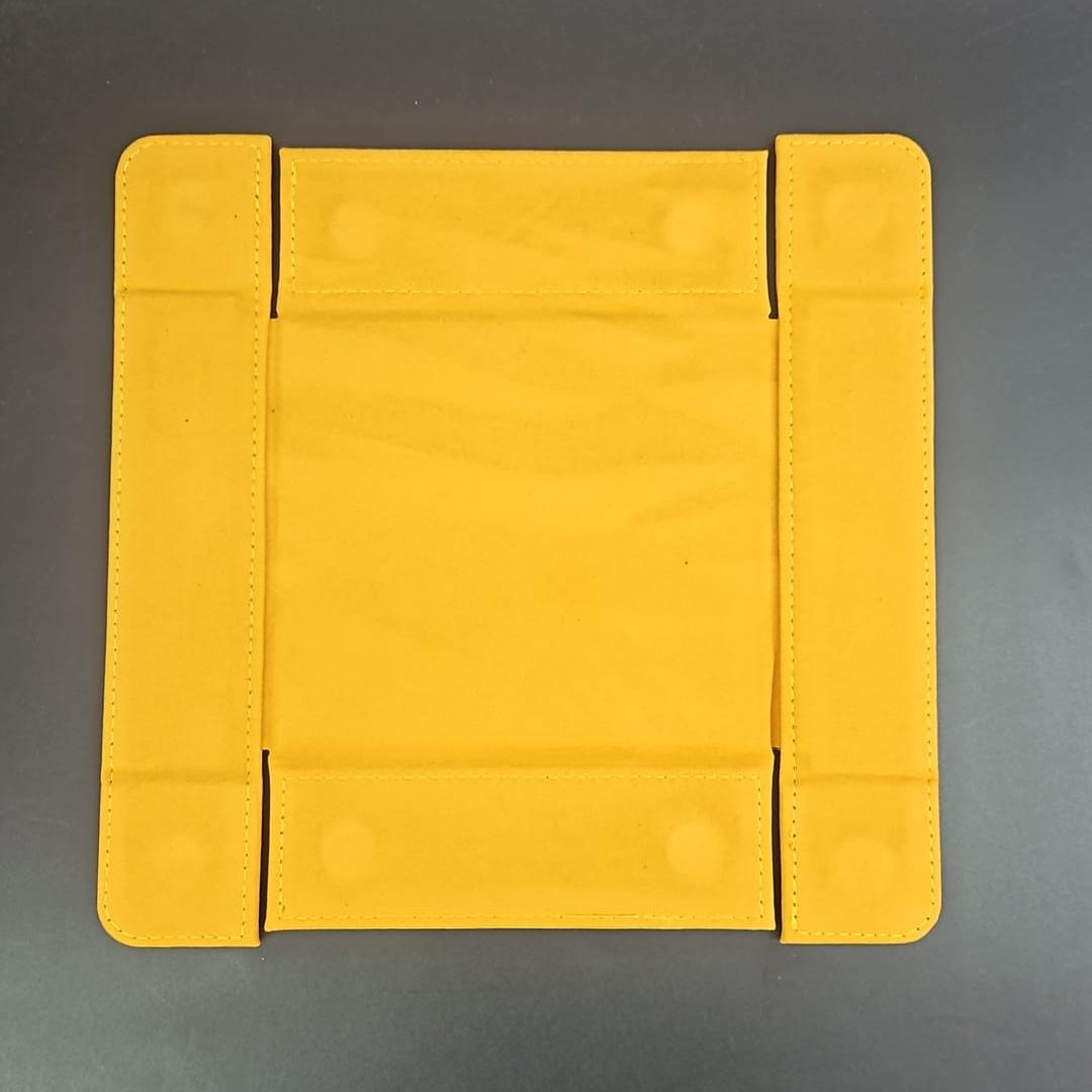 Sunbeam Yellow Green Square Magnetic Dice Tray with PU Leather backing