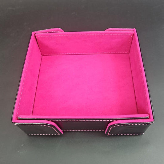 Obsession Purple Square Magnetic Dice Tray with PU Leather backing