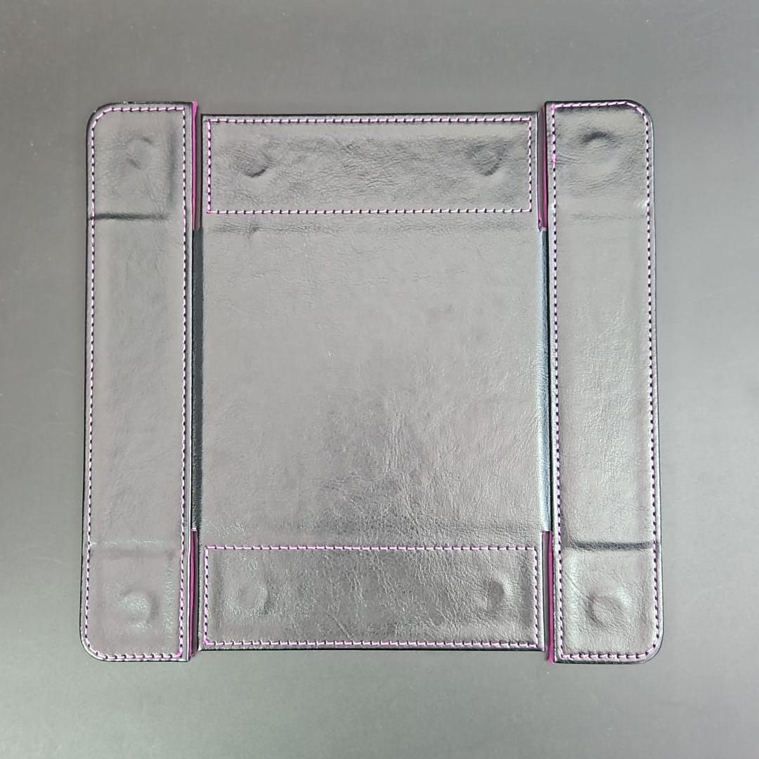 Screaming Pink Square Magnetic Dice Tray with PU Leather backing