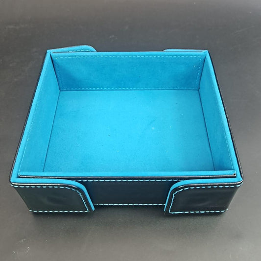 Ultra Blue Square Magnetic Dice Tray with PU Leather backing (Copy)