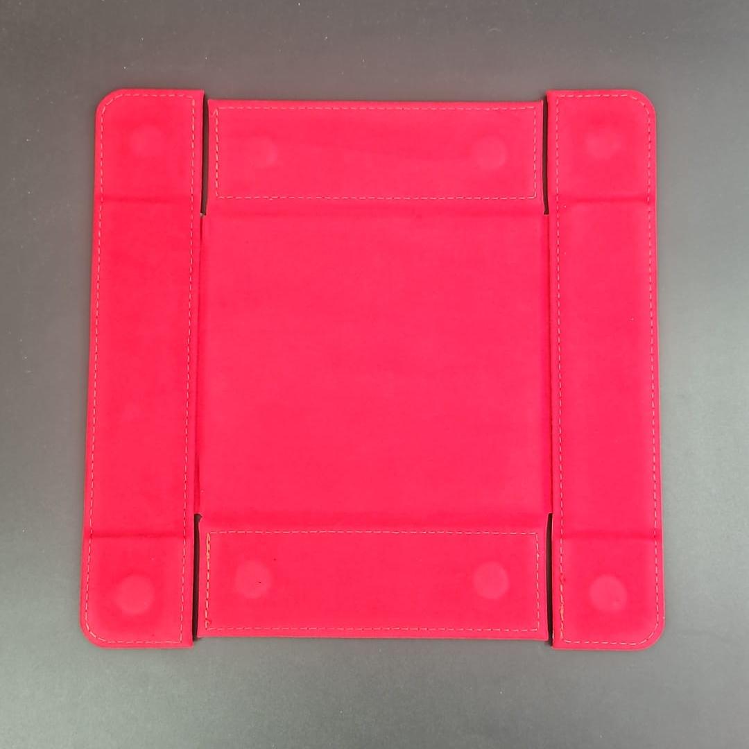 Gory Red Square Magnetic Dice Tray with PU Leather backing