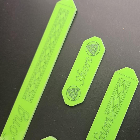 Lime Green Acrylic Saga Gauge Set (Measuring sticks)