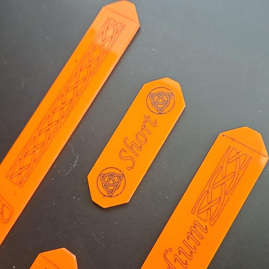 Orange Acrylic Saga Gauge Set (Measuring sticks)