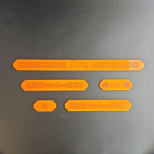 Orange Acrylic Saga Gauge Set (Measuring sticks)